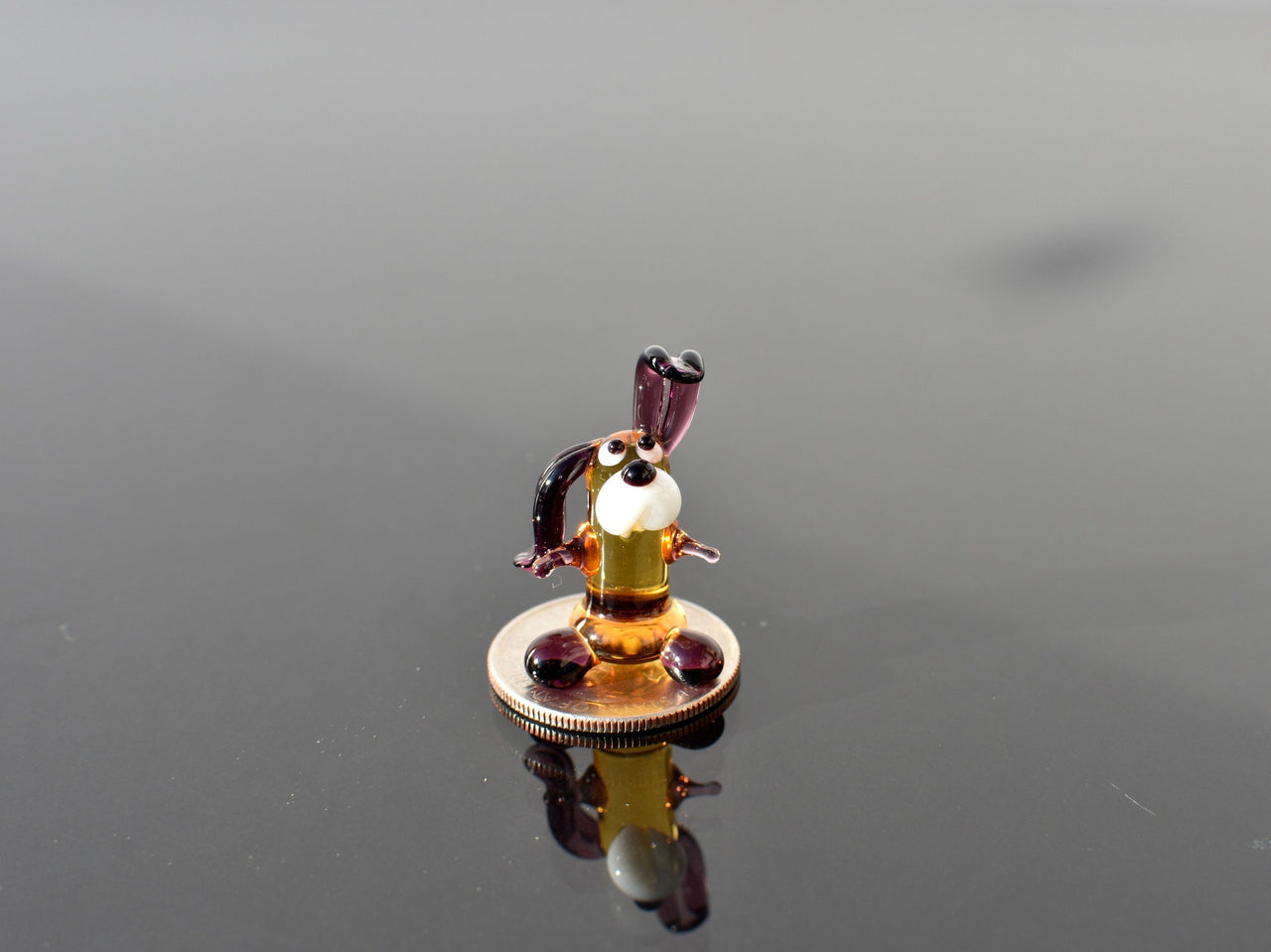 Lampwork Glass Miniature Dog: Whimsical Figurine