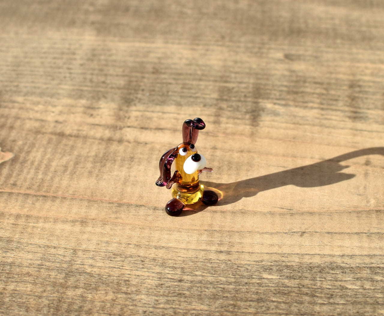 Lampwork Glass Miniature Dog: Whimsical Figurine