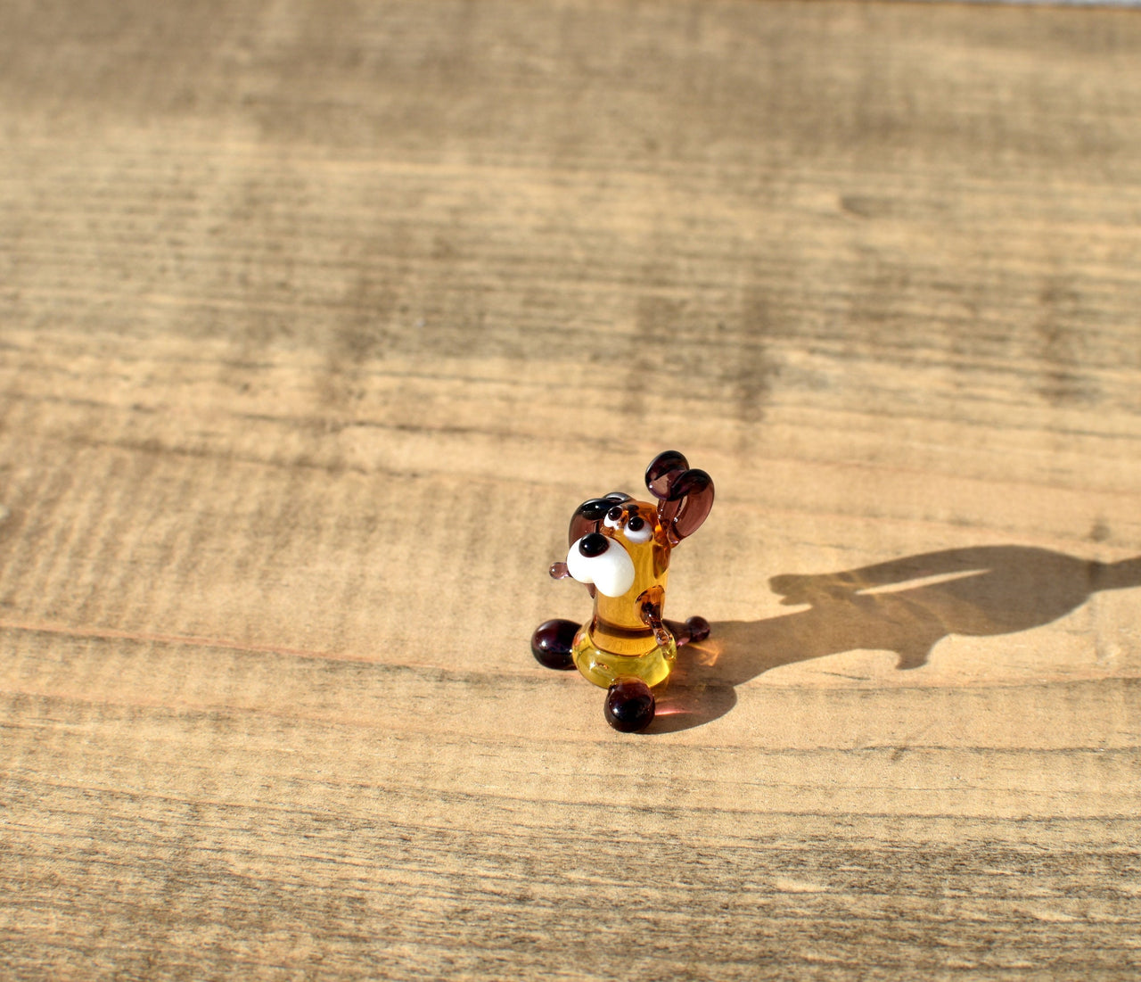 Lampwork Glass Miniature Dog: Whimsical Figurine