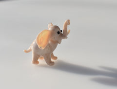 Handmade Glass Elephant Figurine: Whimsical Art Glass Sculpture