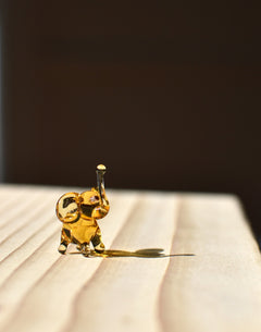 Tiny Lampwork Glass Elephant Miniature: Whimsical Collectible Figurine