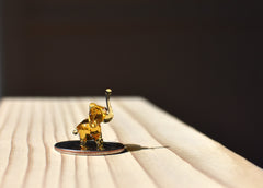 Tiny Lampwork Glass Elephant Miniature: Whimsical Collectible Figurine