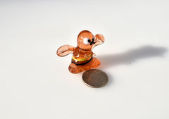 Handmade Glass Bee Figurine: Whimsical Art Glass Sculpture