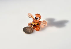 Handmade Glass Bee Figurine: Whimsical Art Glass Sculpture