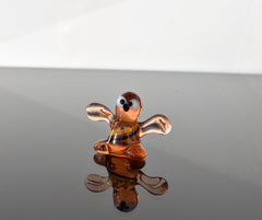 Handmade Glass Bee Figurine: Whimsical Art Glass Sculpture