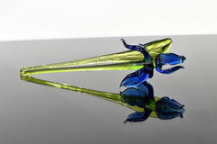 Blue Glass Flowers, Glass Iris, Glass Birth Month Flower, Blown Glass Flower Bouquet, Desk Decor For Women, Mothers Day Gifts, Easter Decor
