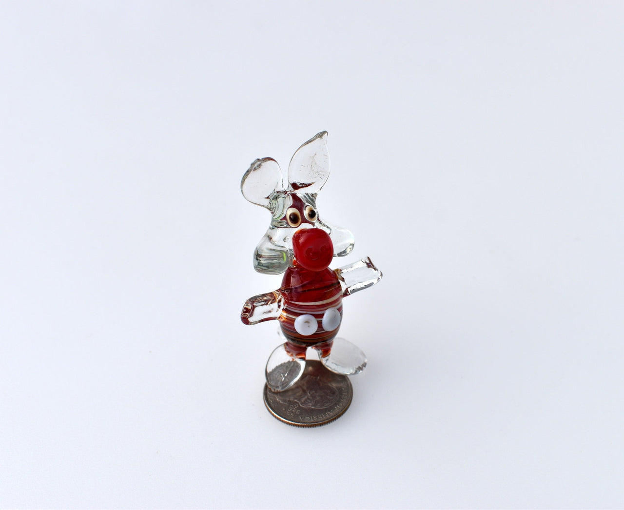 Cute Glass Pig. Detailed figurine with a lot of personality. Excellent addition to your glass animals collection.