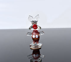 Cute Glass Pig. Detailed figurine with a lot of personality. Excellent addition to your glass animals collection.