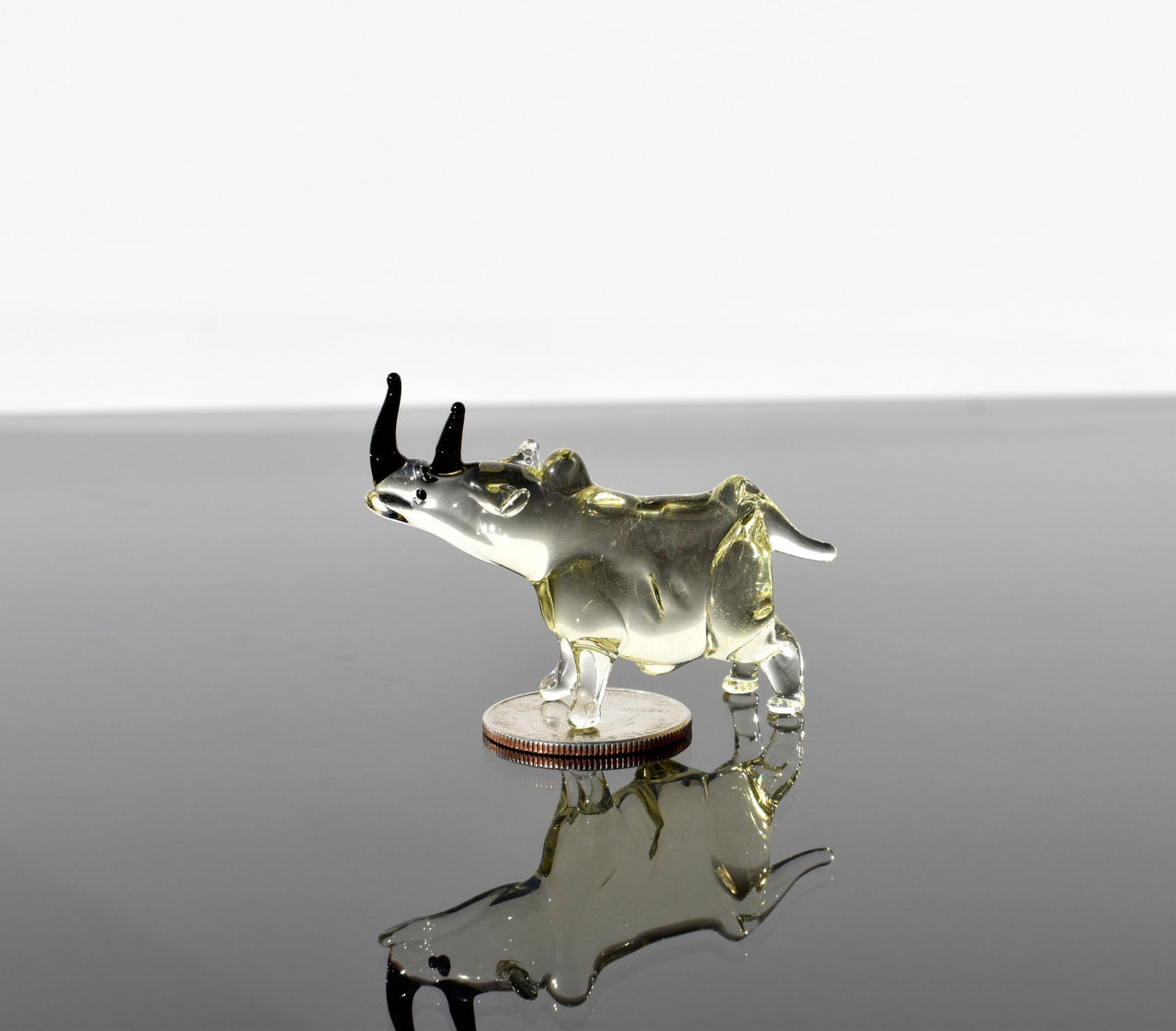 Hand Blown Glass Rhinoceros Figurine - Unique Gift for Animal Lovers - Whimsical Animal Sculpture
