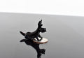 Scottish Terrier Figurine – Hand Blown Glass Miniature Animal – Glass Dog Gift Decor