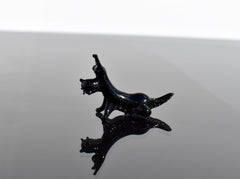 Scottish Terrier Figurine – Hand Blown Glass Miniature Animal – Glass Dog Gift Decor