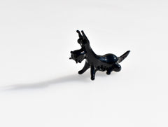 Scottish Terrier Figurine – Hand Blown Glass Miniature Animal – Glass Dog Gift Decor