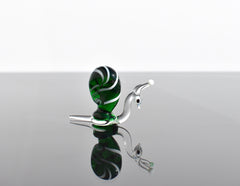 Emerald Green Glass Snail Figurine: Flame Work Sculpture, Whimsical Art