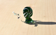 Emerald Green Glass Snail Figurine: Flame Work Sculpture, Whimsical Art