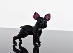 Handmade Glass French Bulldog Figurine: Flame Work Art, 4" Collectible