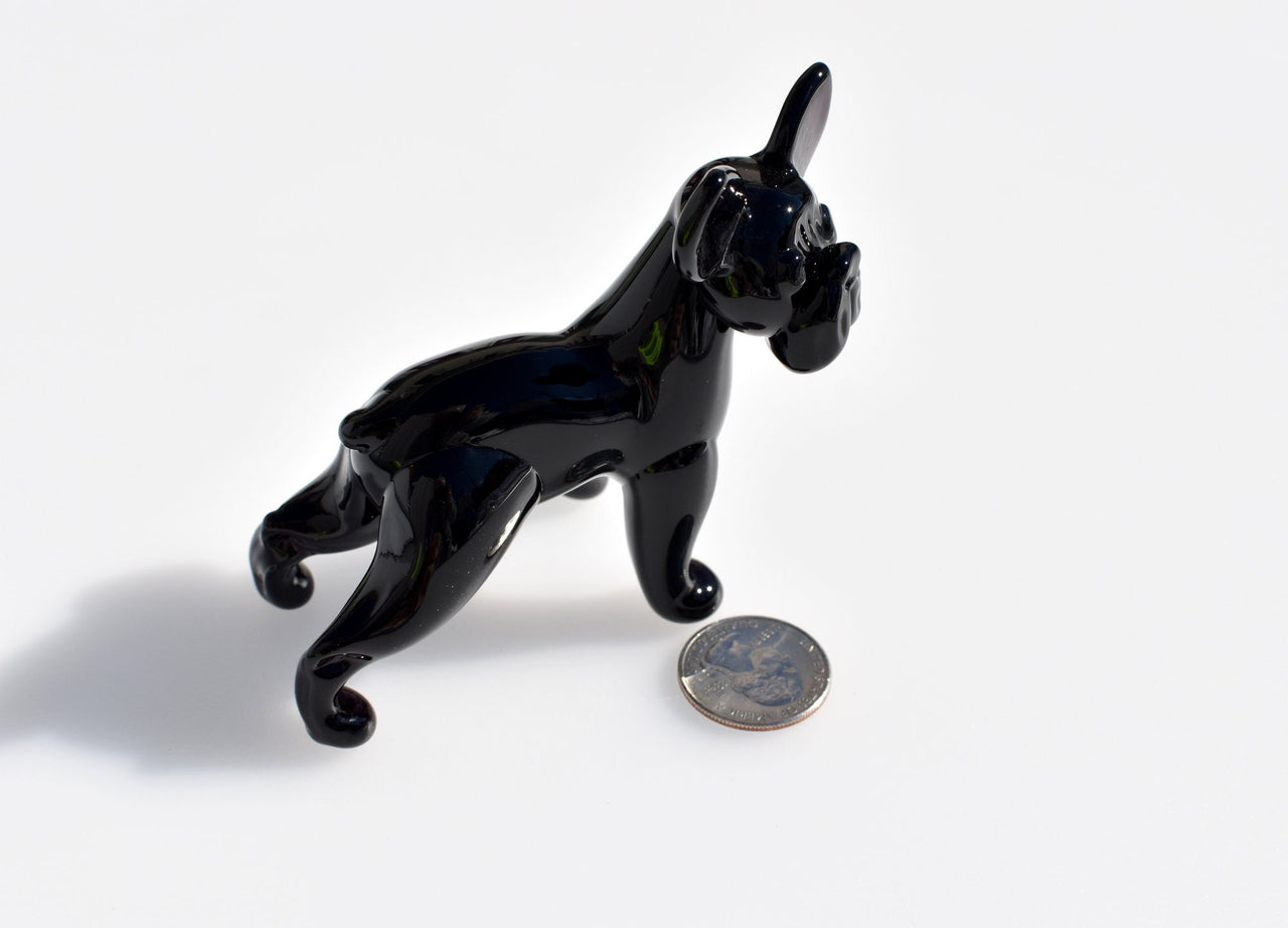 Handmade Glass French Bulldog Figurine: Flame Work Art, 4" Collectible