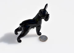 Handmade Glass French Bulldog Figurine: Flame Work Art, 4" Collectible