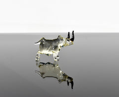 Hand Blown Glass Rhinoceros Figurine - Unique Gift for Animal Lovers - Whimsical Animal Sculpture