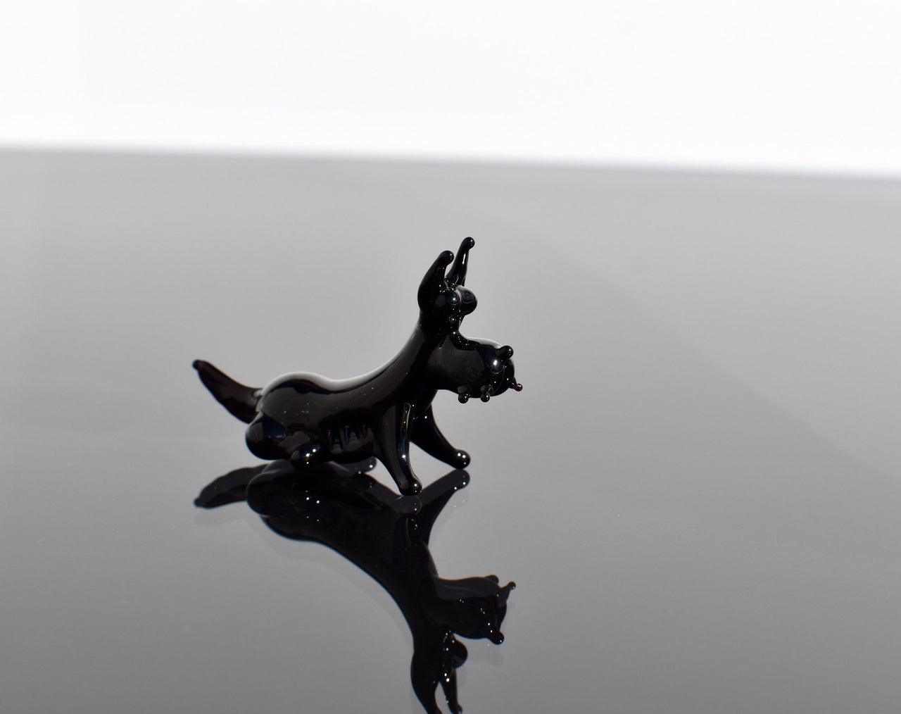 Scottish Terrier Figurine – Hand Blown Glass Miniature Animal – Glass Dog Gift Decor