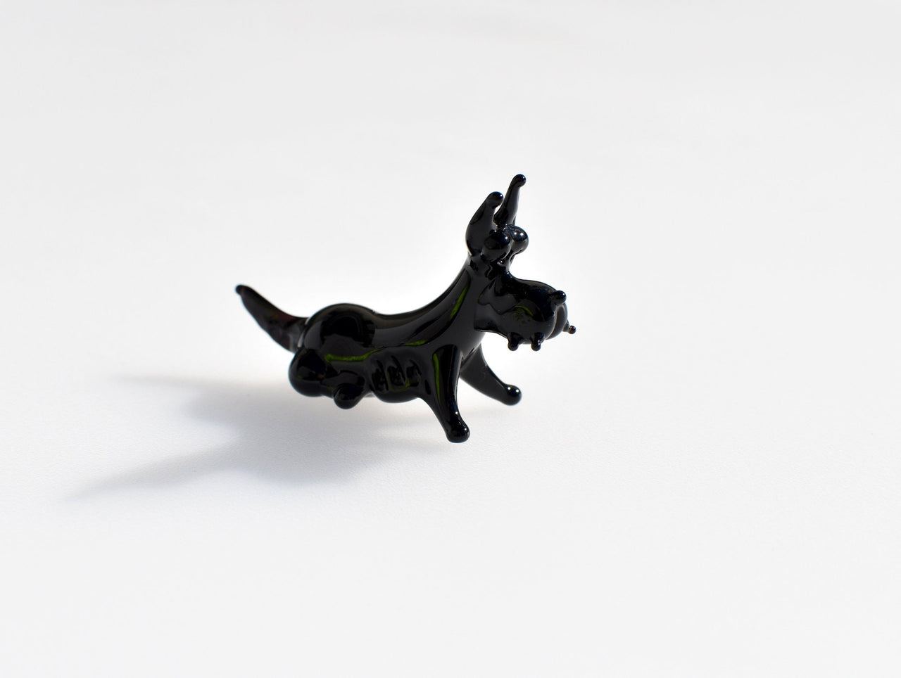 Scottish Terrier Figurine – Hand Blown Glass Miniature Animal – Glass Dog Gift Decor