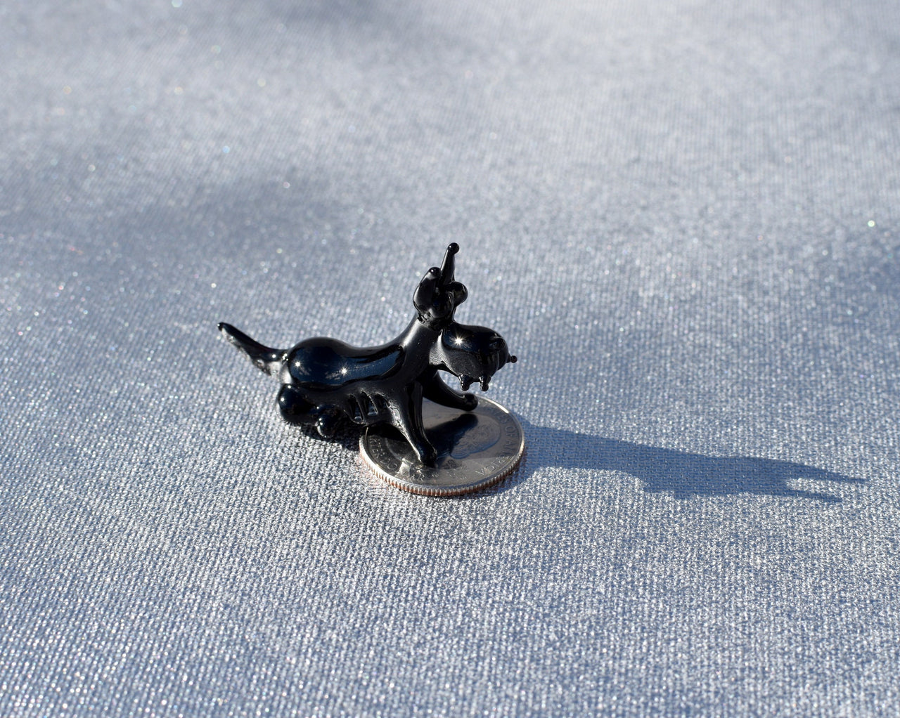 Scottish Terrier Figurine – Hand Blown Glass Miniature Animal – Glass Dog Gift Decor