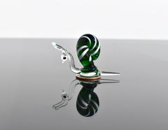 Emerald Green Glass Snail Figurine: Flame Work Sculpture, Whimsical Art