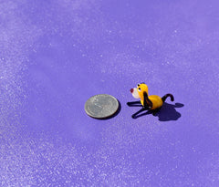 Tiny Yellow Glass Dog Figurine: Lampwork Miniature (1.3 inch)