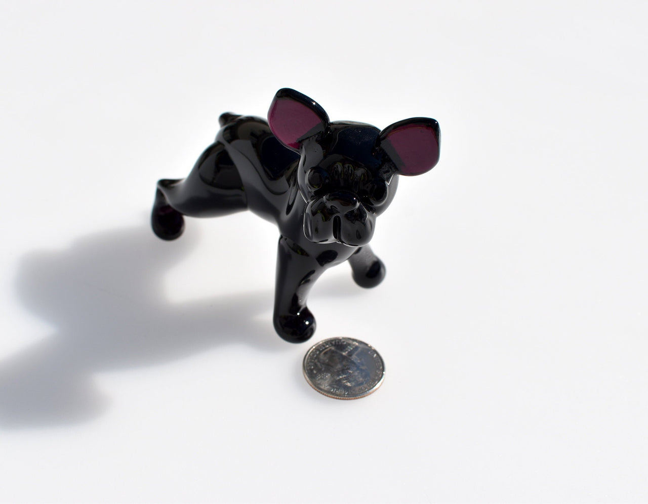 Handmade Glass French Bulldog Figurine: Flame Work Art, 4" Collectible