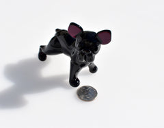 Handmade Glass French Bulldog Figurine: Flame Work Art, 4" Collectible