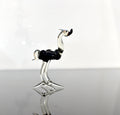 Handmade Glass Ostrich Figurine: Whimsical Art Glass Sculpture