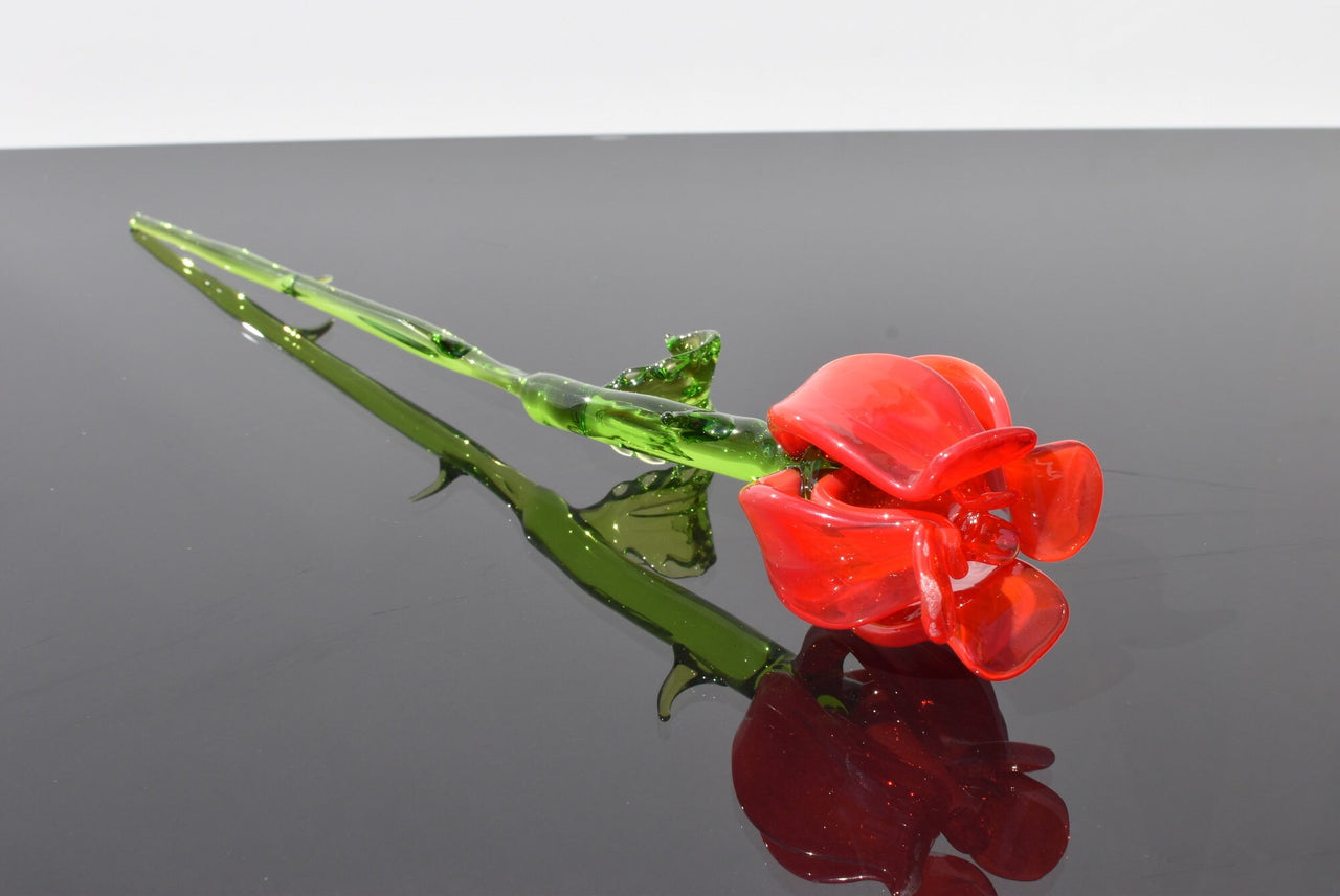 Glass Red Rose Flower: Handmade Romantic Keepsake