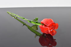 Glass Red Rose Flower: Handmade Romantic Keepsake