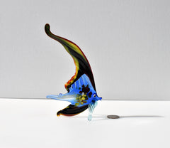Gorgeous multicolor  Glass Fish. Whimsical figurine with a lot of character and personality. Excellent addition to you glass collection
