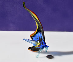 Gorgeous multicolor  Glass Fish. Whimsical figurine with a lot of character and personality. Excellent addition to you glass collection