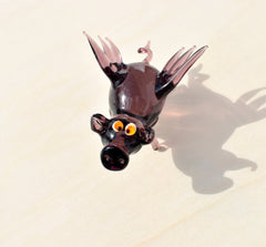 Purple Glass Flying Pig Figurine: Whimsical Collectible Decor