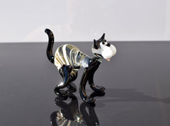 Handmade Glass Cat Figurine: Whimsical Collectible Statue