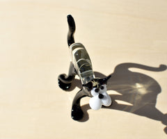 Handmade Glass Cat Figurine: Whimsical Collectible Statue