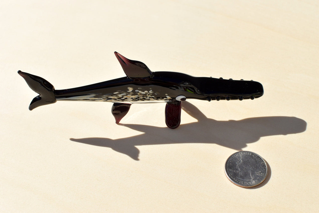 Handmade Glass Sawfish Figurine: Collectible Art Glass Animal
