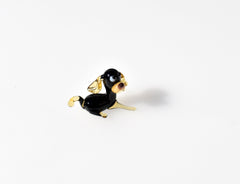 Lampwork Glass Dog Figurine: Tiny Whimsical Miniature