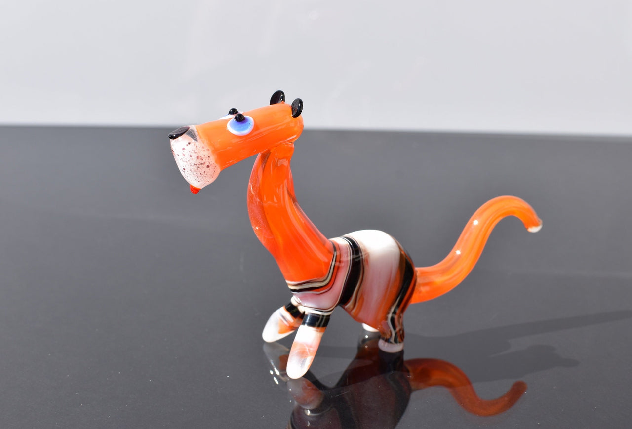 Handmade Glass Tiger Figurine: Flame Worked Collectible, 4-inch
