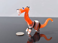 Handmade Glass Tiger Figurine: Flame Worked Collectible, 4-inch