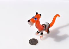 Handmade Glass Tiger Figurine: Flame Worked Collectible, 4-inch