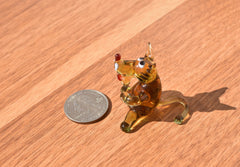 Lampwork Glass Wolf Figurine: Whimsical Handmade Sculpture