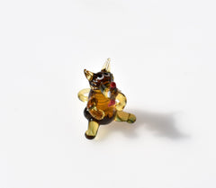 Lampwork Glass Wolf Figurine: Whimsical Handmade Sculpture