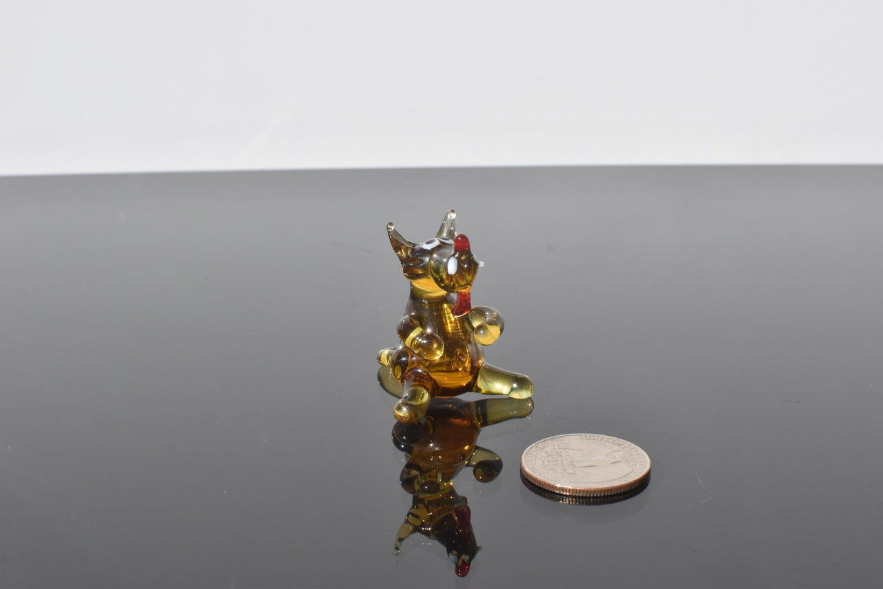 Lampwork Glass Wolf Figurine: Whimsical Handmade Sculpture