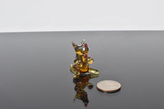 Lampwork Glass Wolf Figurine: Whimsical Handmade Sculpture