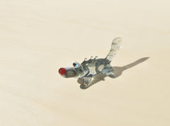 Lampwork Glass Wolf Figurine: Whimsical Handmade Sculpture