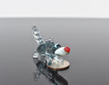 Lampwork Glass Wolf Figurine: Whimsical Handmade Sculpture