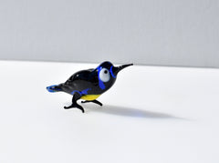 Glass Chickadee Figurine: Hand-Blown Bird Sculpture, Weatherproof Decor