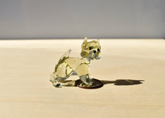 Glass Boston Terrier Dog, Boston Terrier Gifts, Glass Dog Figurine, French Bulldog, Champagne Glass Dog, Puppy, Dog Statue, Art, Amber Decor